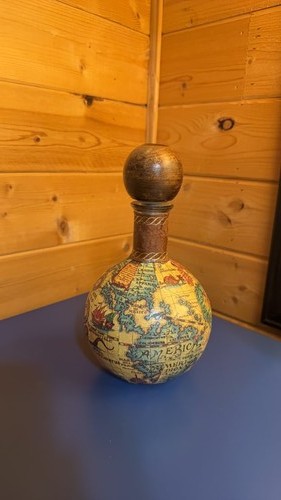 Vintage globe shaped decanter - vintage,