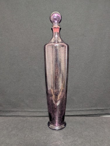 Vtg amethyst glass decanter - glass,